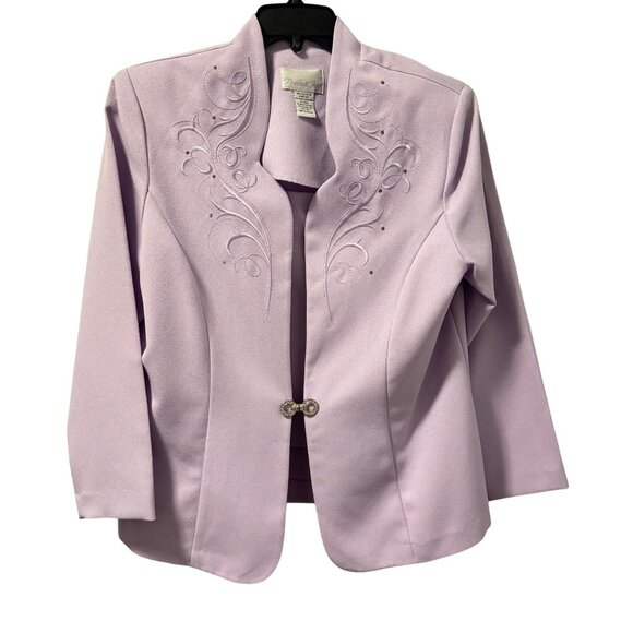 Pride & Joy Two Piece Formal Blazer Skirt Set Sz 18PT Lavender Outfit Set - Picture 2 of 12